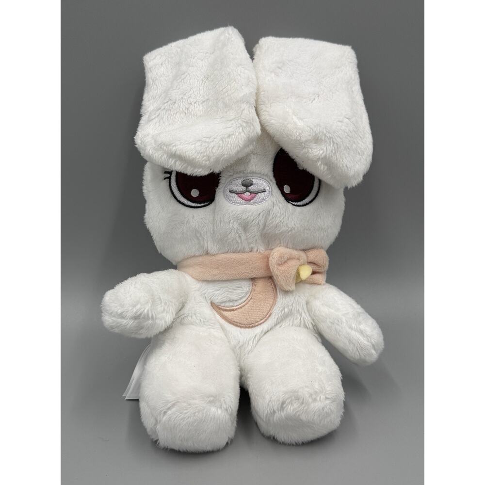 IMC Toys Peekapets White Bunny Rabbit Plush Stuffed Animal Ears Open 9”